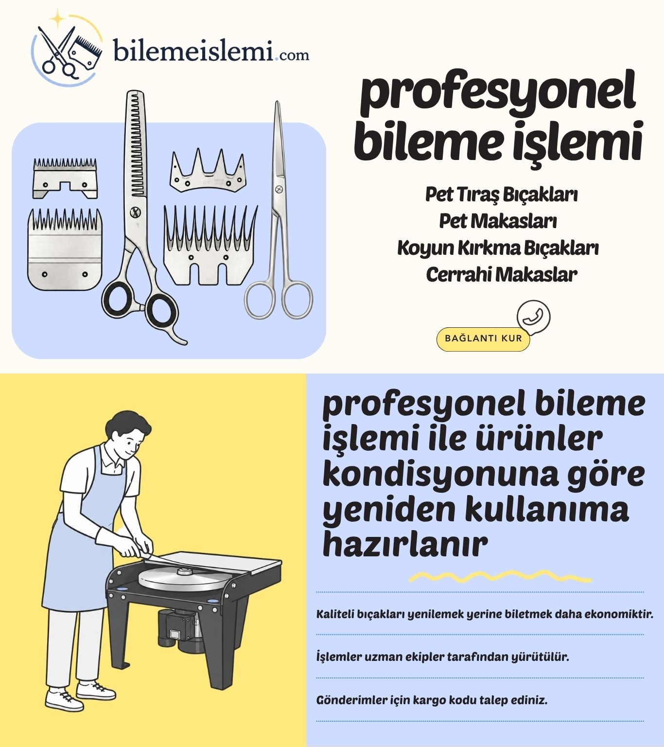 Pet Traş Bıçağı ve Makas Bileme